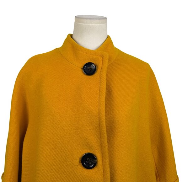 Talbots Women’s Yellow Wool Blend Coat Black Buttons Stylish & Warm Size 18WP - Picture 5 of 10
